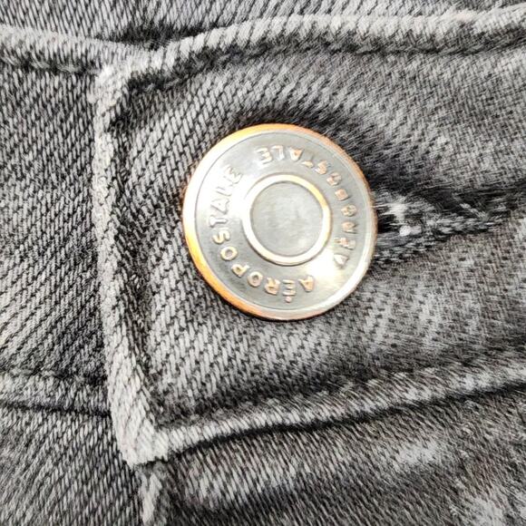 Aeropostale Jeans Womens 6R Faded Black Distressed Ripped Mom High Rise Stretch - Picture 5 of 16